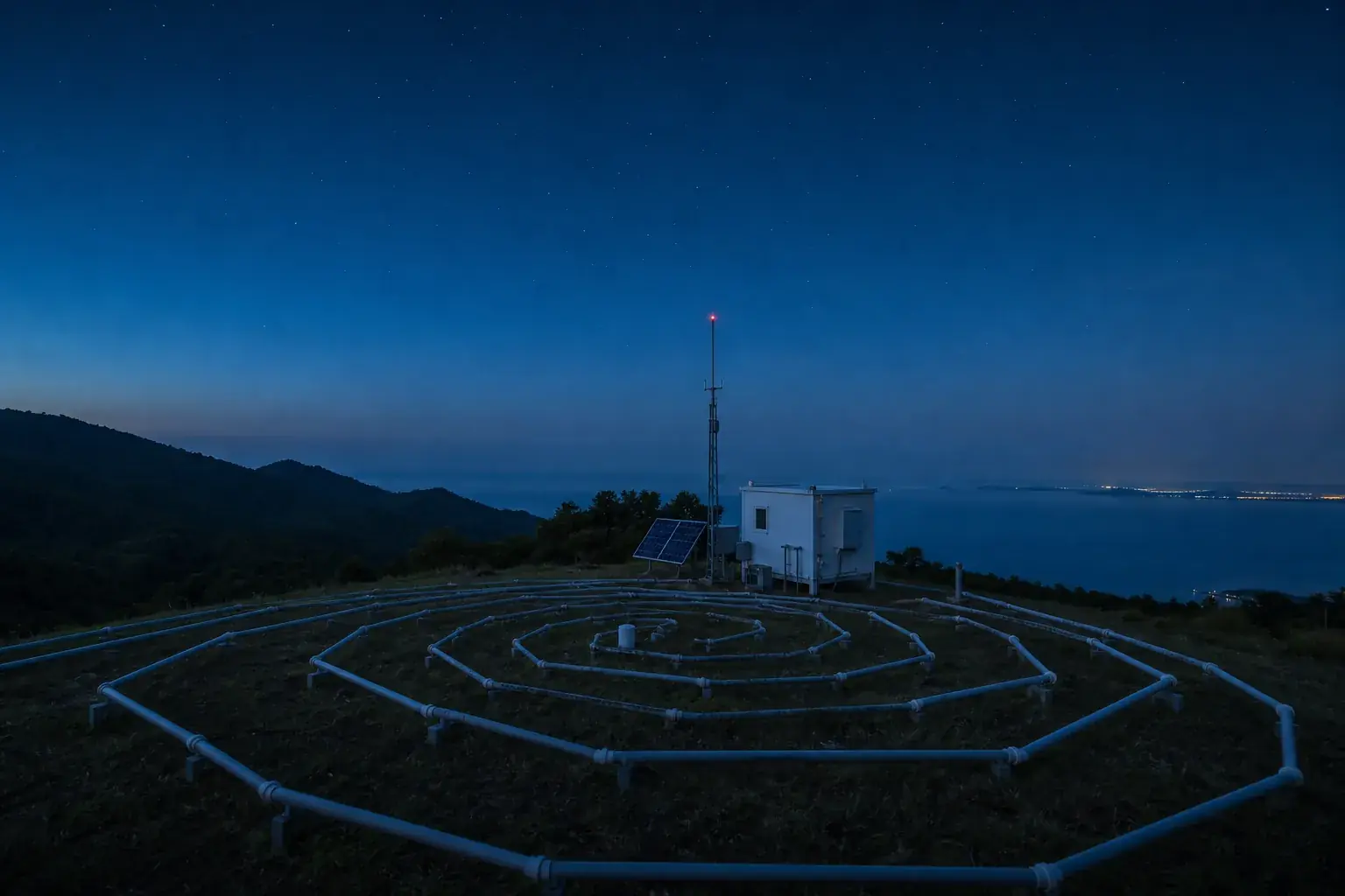 HERD infrasound station at dusk