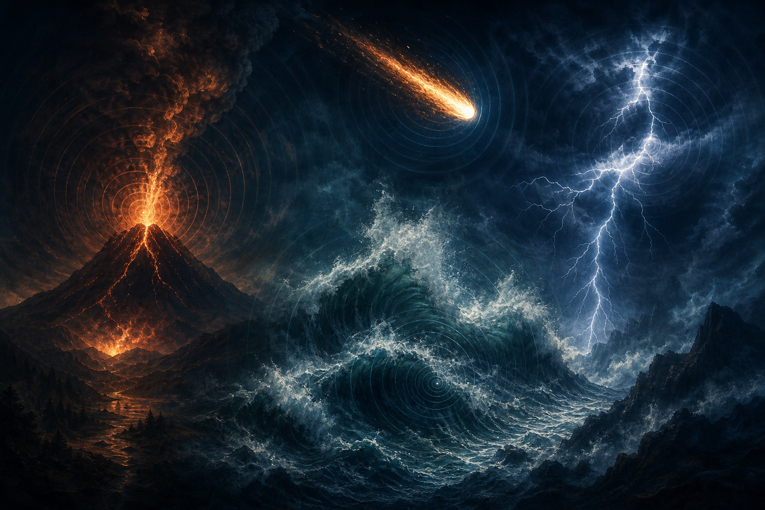 Sources of infrasound: volcano, ocean storm, thunderstorm, meteor, city