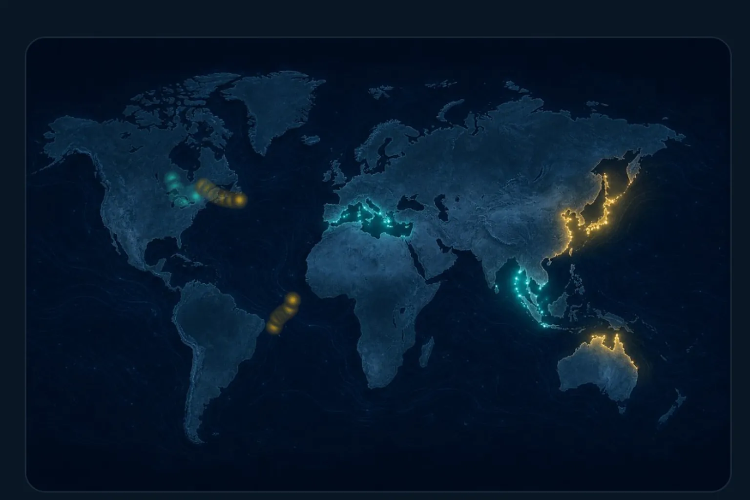 Map of risky coasts worldwide