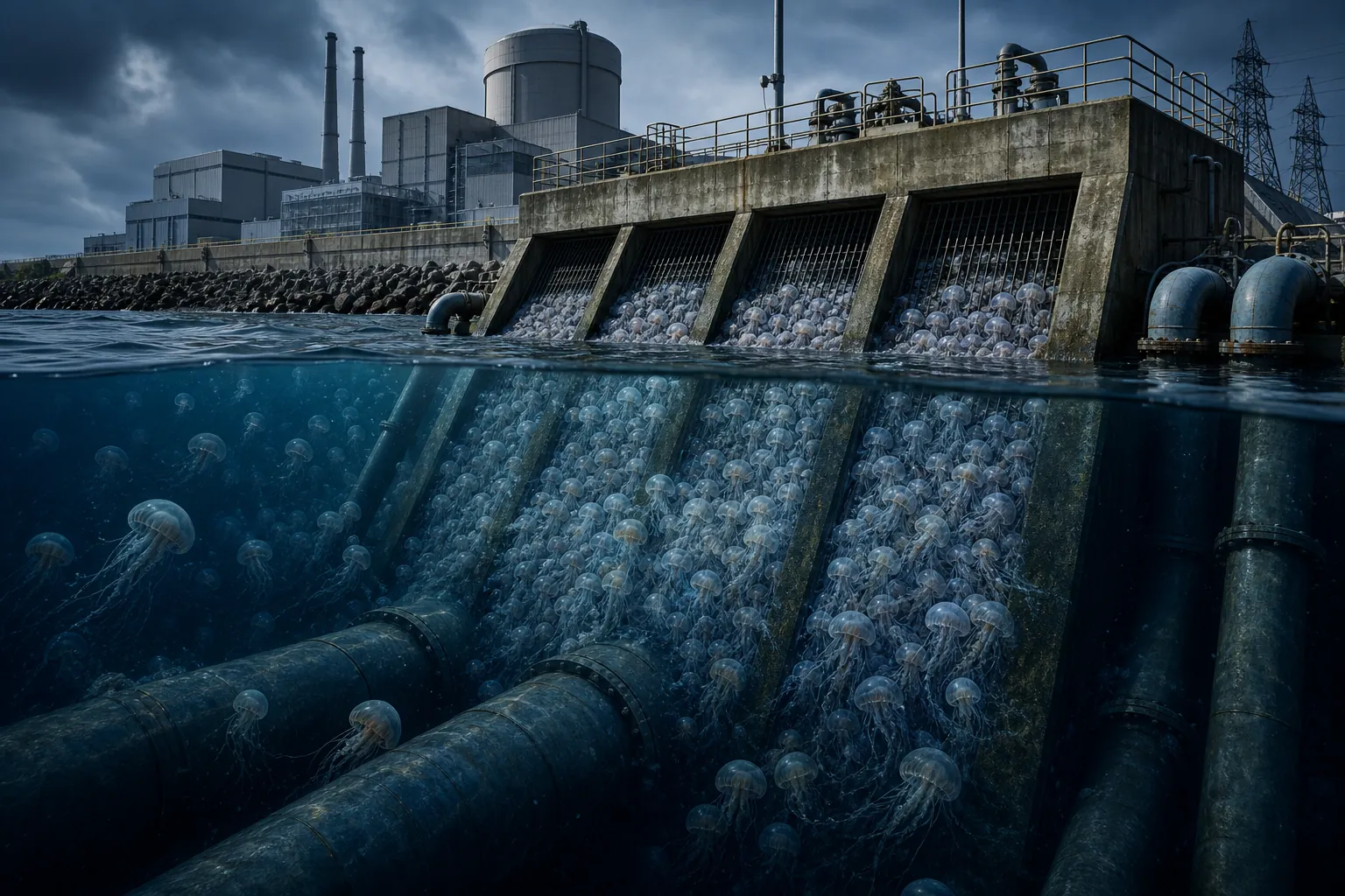 Jellyfish-clogged seawater intake